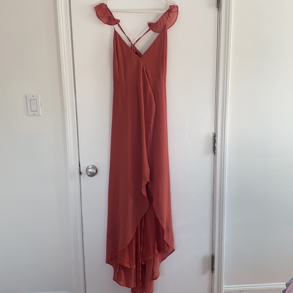 Lulus women’s small high-low maxi dress in dusty rose - Picture 6 of 9